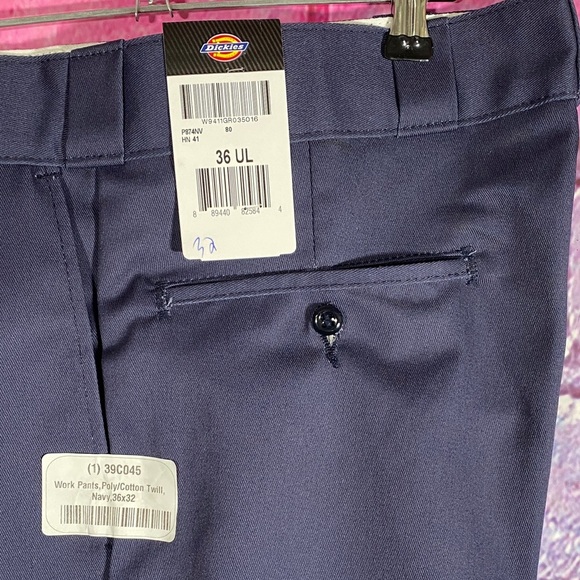 Dickies 874 Original Work Pants 36x34 Navy Blue Flat Front Straight Leg NWT - Picture 2 of 7